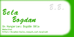 bela bogdan business card