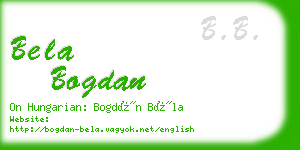 bela bogdan business card